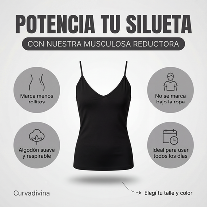 T-Shirt Bretel Fino Negra