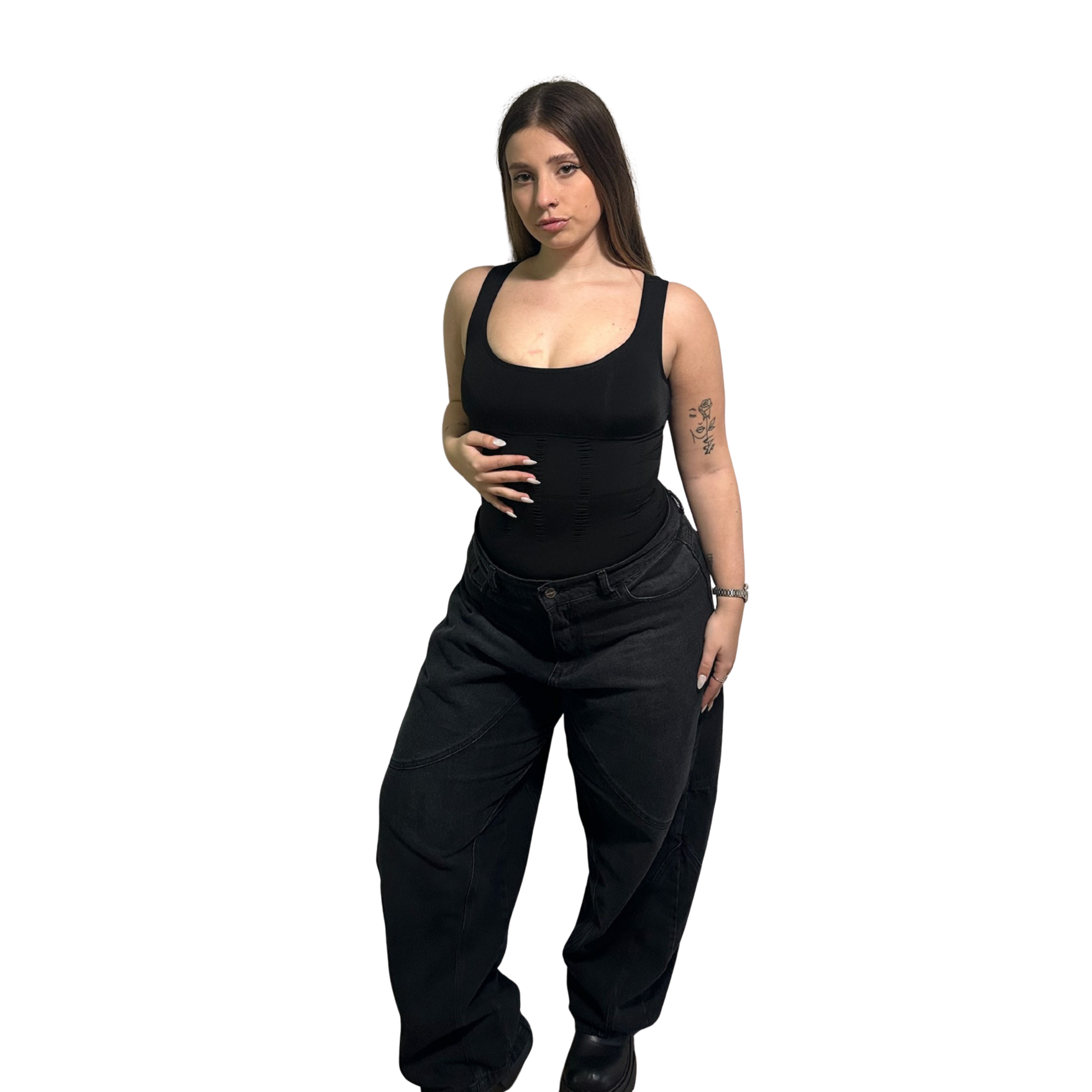 T-Shirt Bretel Ancho Negro