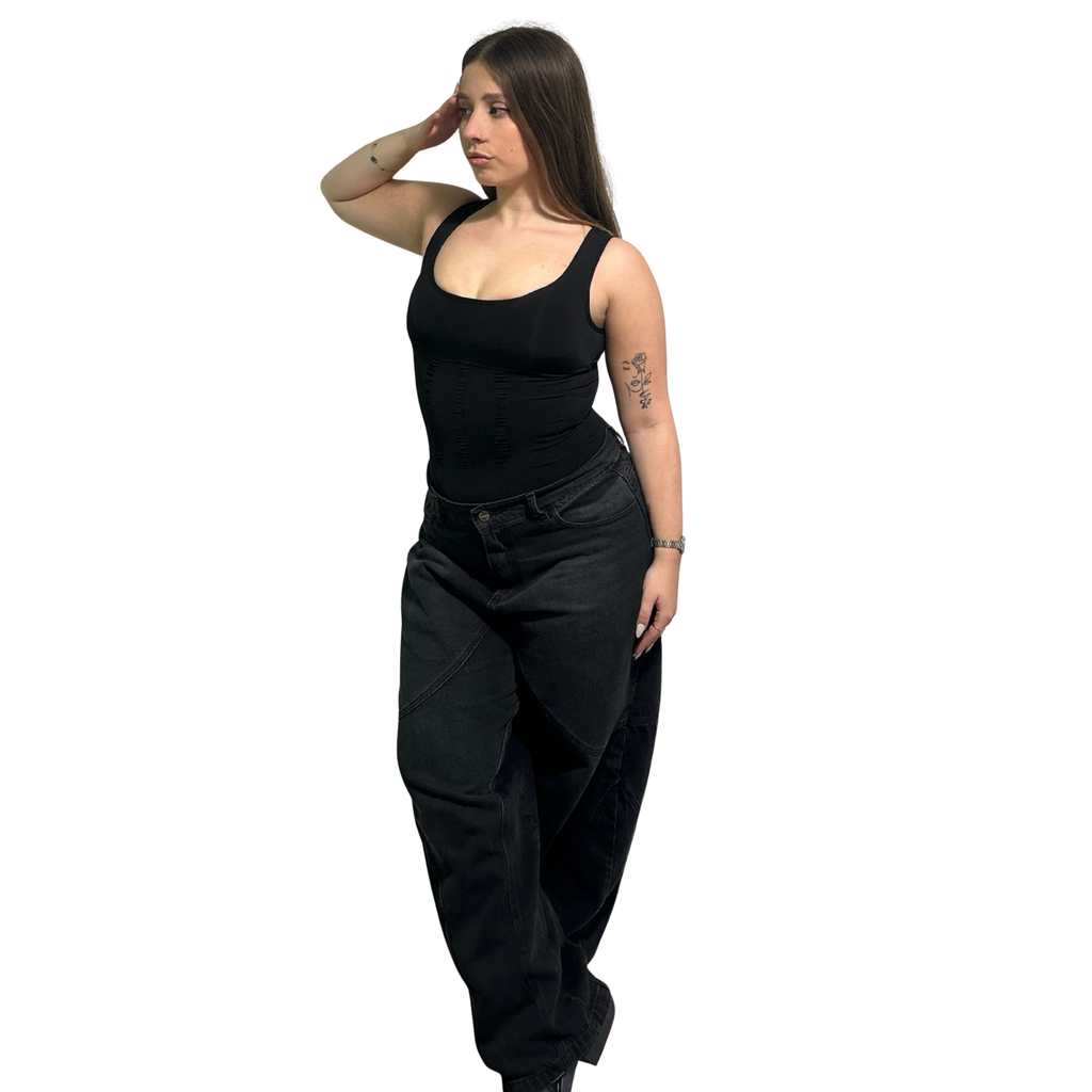 T-Shirt Bretel Ancho Negro