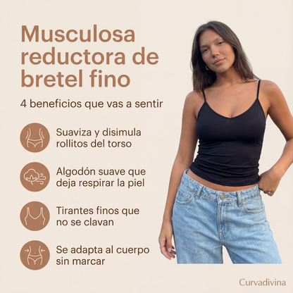 T-Shirt Bretel Fino Negra