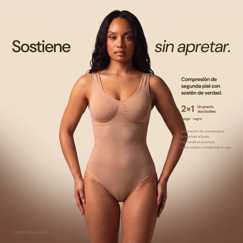 Body Esencial bretel ancho — sostiene sin apretar, pack 2x1