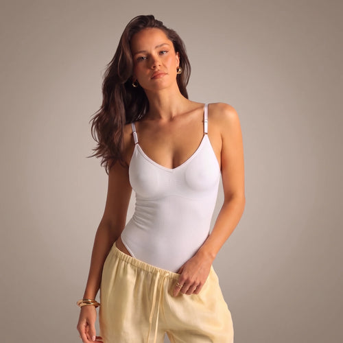 Body bretel fino blanco, vista frontal