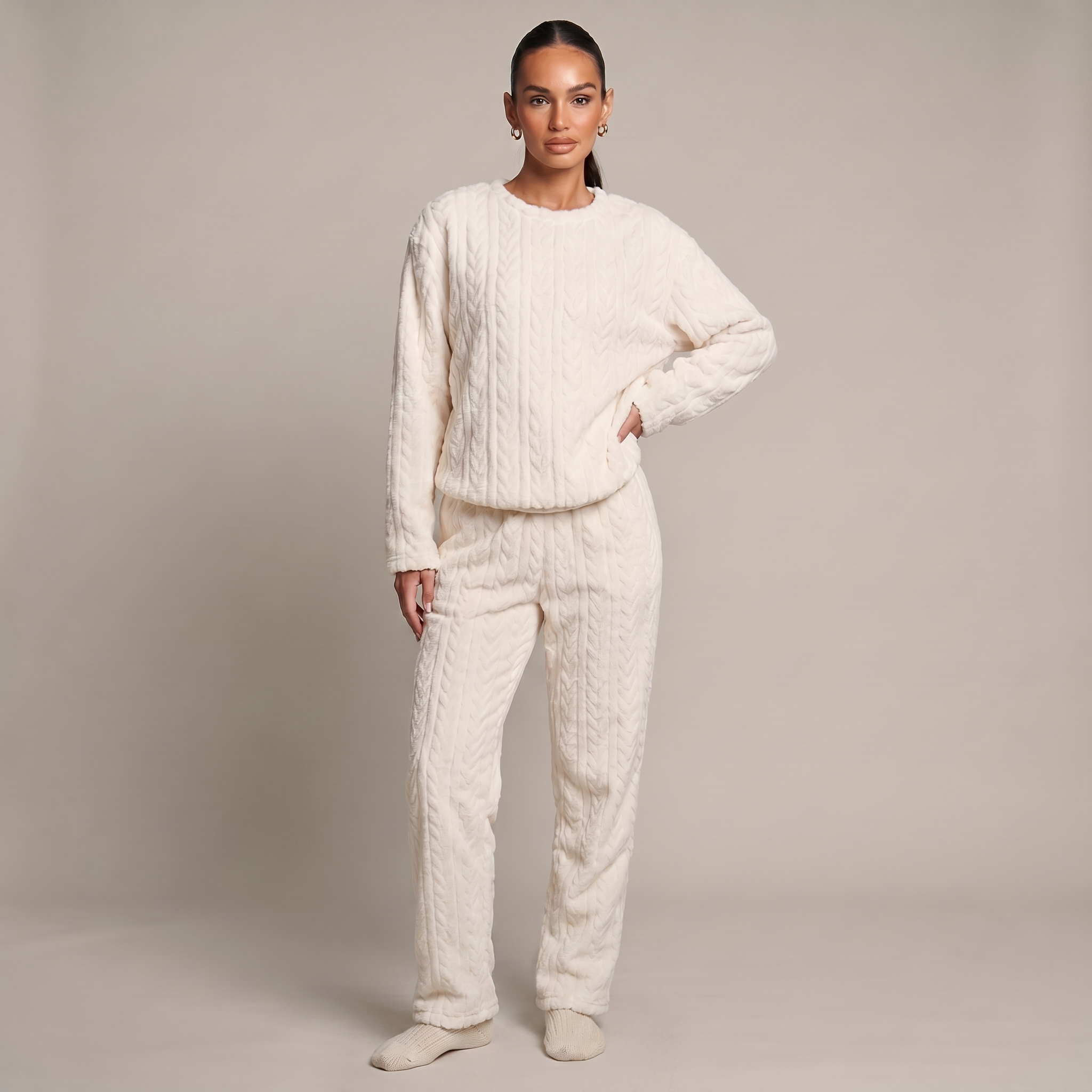 Pijama Polar conjunto completo buzo y pantalón - Curvadivina